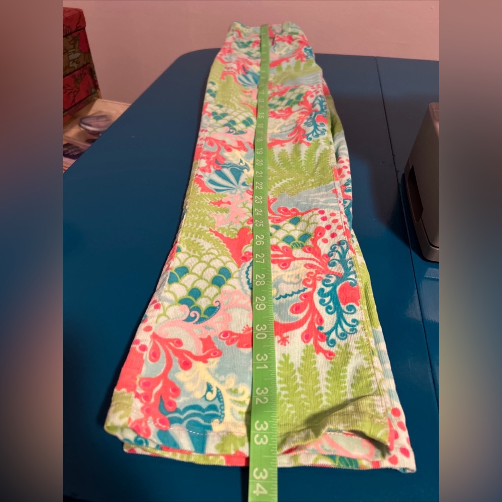 Girls Lilly Pulitzer size 10 Corduroy Colorful Pants Salamander Lizard Gecko Fun - Picture 7 of 12